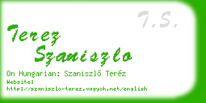 terez szaniszlo business card